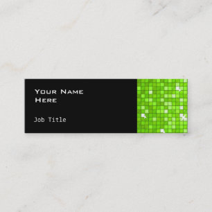 Disco Tiles Grüne Visitenkartenseite schwarz Mini Visitenkarte