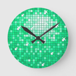 Disco Tiles Jade wall clock Runde Wanduhr