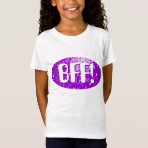 Disco Tiles Lila "BESTE FREUNDIN!" Mädchen angepas T-Shirt