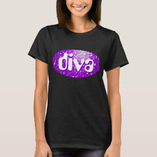 Disco Tiles Lila "diva" T - Shirt schwarz