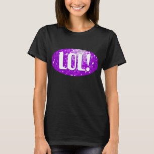 Disco Tiles Lila "LOL!" T - Shirt schwarz