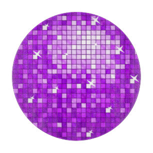 Disco Tiles Lila Schneidbrett rund Schneidebrett