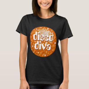 Disco Tiles Orange "disco diva" T - Shirt schwarz