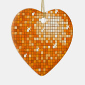 Disco Tiles Orange Ornament heart (Rechts)
