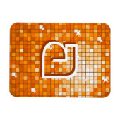 Disco Tiles Orange Premium Monogram Magnet (Horizontal)