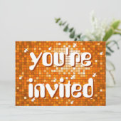 Disco Tiles Orange "Sie sind eingeladen" Amelia Te Einladung (Stehend Vorderseite)