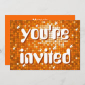 Disco Tiles Orange "Sie sind eingeladen" Amelia Te Einladung (Vorne/Hinten)
