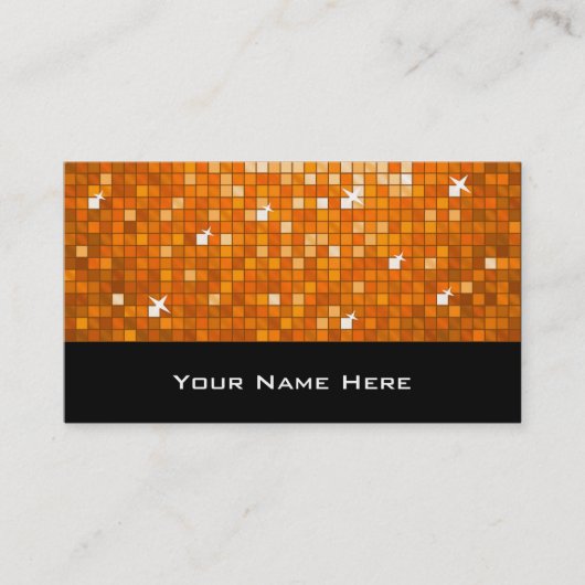 Disco Tiles Orange Visitenkarte schwarz (Vorderseite)