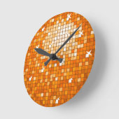 Disco Tiles Orange wall clock Runde Wanduhr (Winkel)