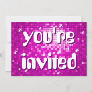 Disco Tiles Pink - Amelia-Text Einladung