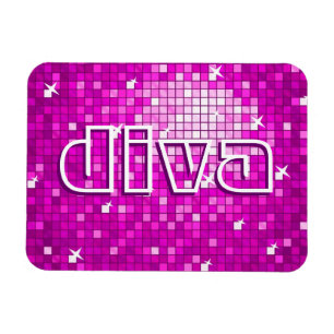 Disco Tiles Pink "diva" Premium-Magnet Magnet