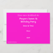 Disco Tiles Pink Einladung "Party!" (Rückseite)