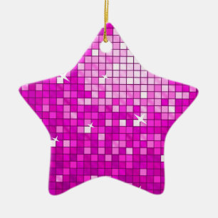 Disco Tiles Pink Ornament Star