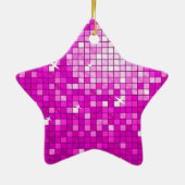 Disco Tiles Pink Ornament Star (Hinten)