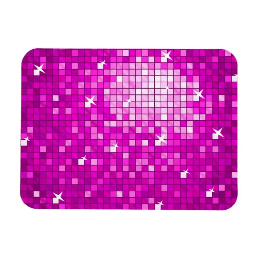 Disco Tiles Pink Premium Magnet (Horizontal)