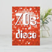 Disco Tiles Red 70er Disco Einladung (Stehend Vorderseite)