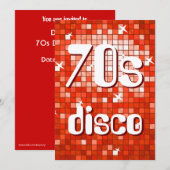 Disco Tiles Red 70er Disco Einladung (Vorne/Hinten)