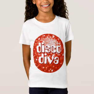 Disco Tiles Red Disco diva Girls angepasster T - S T-Shirt