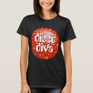 Disco Tiles Red "disco diva" T - Shirt schwarz