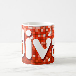 Disco Tiles Red 'diva' Tasse