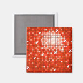 Disco Tiles Red Kühlschrankmagnet Square (Vorderseite/Rückseite)