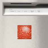 Disco Tiles Red Kühlschrankmagnet Square (In Situ (Geschirrspüler))