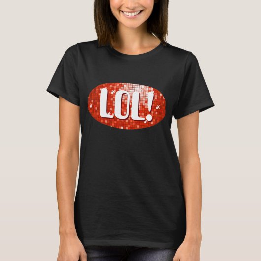 Disco Tiles Red 'LOL!' T - Shirt schwarz (Vorderseite)