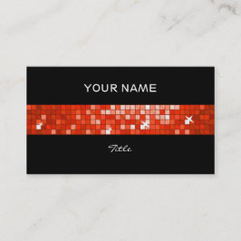 Disco Tiles Red tile Streifen schwarz Rückseite Visitenkarte