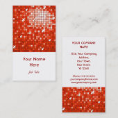 Disco Tiles Red Visitenkarte weißes Portrait (Vorne/Hinten)