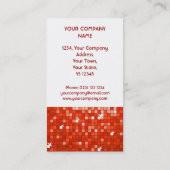 Disco Tiles Red Visitenkarte weißes Portrait (Rückseite)