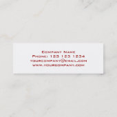 Disco Tiles Red Visitenkarten in weißer Farbe Mini Visitenkarte (Rückseite)