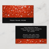 Disco Tiles Red Visitenkarten schwarz Visitenkarte (Vorne/Hinten)