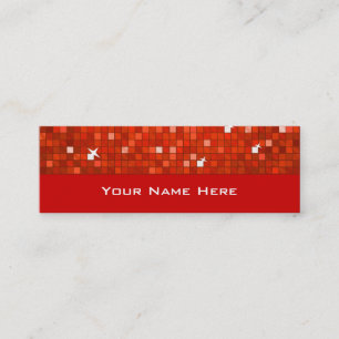 Disco Tiles Red Visitenkartenschlank Mini Visitenkarte