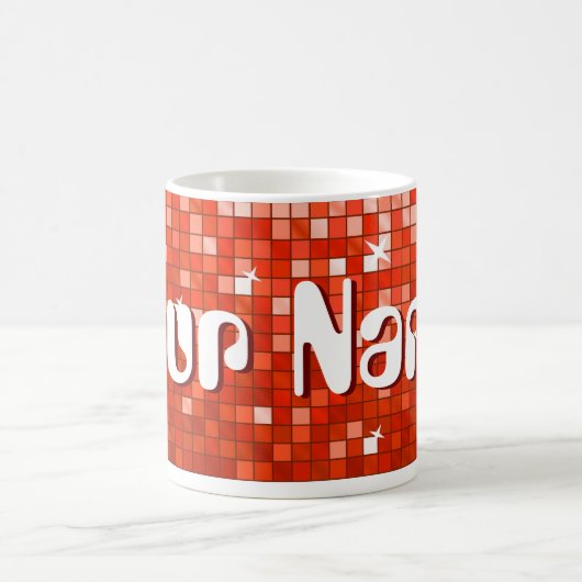 Disco Tiles Red 'Your Name' Tasse (Mittel)