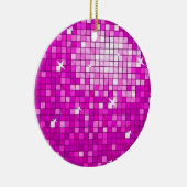 Disco Tiles Rosa Ornament rund (Rechts)