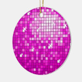 Disco Tiles Rosa Ornament rund (Links)