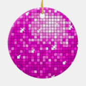 Disco Tiles Rosa Ornament rund (Hinten)