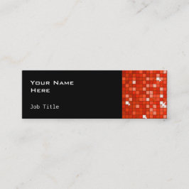 Disco Tiles Rote Visitenkartenseite mager schwarz Mini Visitenkarte