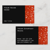 Disco Tiles Rote Visitenkartenseite schwarz Visitenkarte (Vorne/Hinten)