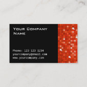 Disco Tiles Rote Visitenkartenseite schwarz Visitenkarte (Rückseite)