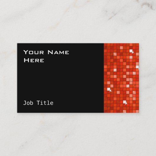 Disco Tiles Rote Visitenkartenseite schwarz Visitenkarte (Vorderseite)