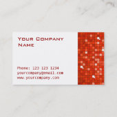 Disco Tiles Rote Visitenkartenseite weiß Visitenkarte (Rückseite)