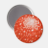 Disco Tiles Roter Kühlschrankmagnet rund (Vorderseite/Rückseite)