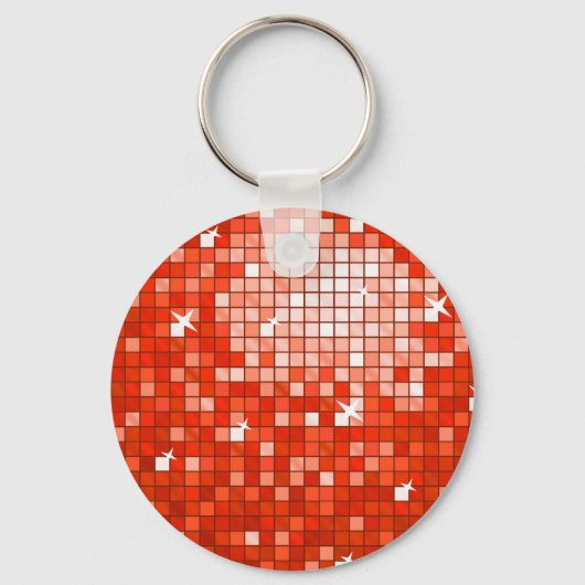 Disco Tiles Roter Schlüsselanhänger rund (Vorderseite)