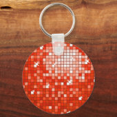 Disco Tiles Roter Schlüsselanhänger rund (Vorderseite)
