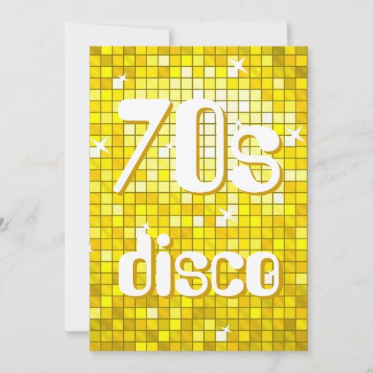 Disco Tiles Yellow 70er Disco Einladung (Vorderseite)