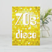 Disco Tiles Yellow 70er Disco Einladung (Stehend Vorderseite)
