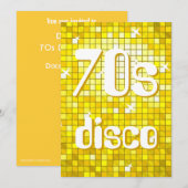 Disco Tiles Yellow 70er Disco Einladung (Vorne/Hinten)