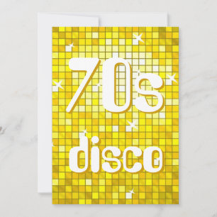 Disco Tiles Yellow 70er Disco Einladung