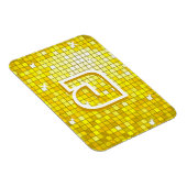 Disco Tiles Yellow Monogram Premium Magnet (Rechte Seite)